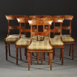 Antieke stoelen / Naar keuze: 4, 5 of 6 Victoriaanse eetkamerstoelen ca. 1850 in  mahonie    (No.450220)