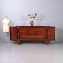 Dressoir  met vijf deuren in palissander met brons art deco Frankrijk ca 1930 (No.972205)