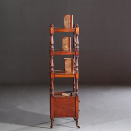 Antieke bijzettafels / Zeer hoge Victoriaanse library stand / "what not" / etagere 1870 mahonie  (No.611565)