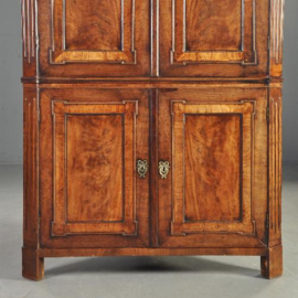 Antieke kast  / Hollands mahonie 4-deurs Louis Seize hoekkabinet ca. 1790 (No. 191511)