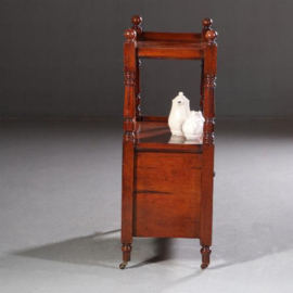 Antieke kasten / Engelse mahonie etagère ca. 1870 met 2 kleine deurtjes (No.661755)