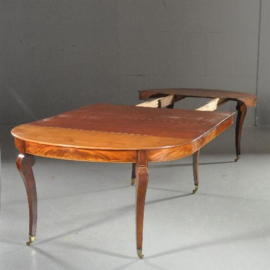 Antieke tafel / Ovale Charles X  Coulissentafel ca. 1820 met twee bladen 2,25m.  - groter kan ook (No.532118)