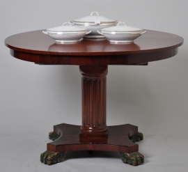 Antieke tafel / Coulissetafel ca. 1820 met 2 inlegbladen (No.84143)