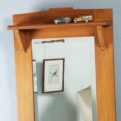 Art Deco of Haagse School spiegel facet geslepen met console ca 1920 (290823) - 1,11 m hoog