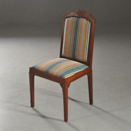 Antieke stoelen / stel van 4 zeer  comfortabele en zware mahonie Art Deco stoelen  ca. 1910 Hollands  (No.302741)