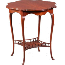 Antieke bijzettafel / wijntafels / Engels Victoriaans salontafeltje/theetafeltje ca. 1880 in massief mahonie (No.541963)