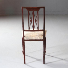 Antieke eetkamerstoelen / Stel van 4 Edwardian Hepplewhite stoelen ±1900 rijk ingelegd (No.841264)