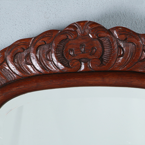 Grote Hoge Soester spiegel met facet en gestoken kroontje ca 1890 (No.290809) - 1,11 m Hoog.