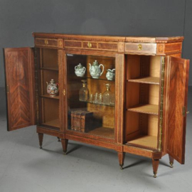 Antieke kast / Rijk ingelegde Hollandse vitrine in notenhouten "Credenza" ca. 1890 gesigneerd Mutters (No.470743)