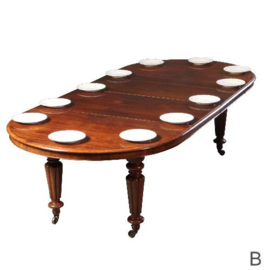 Antieke tafel / Nét binnen 4 Engelse tafels div.  prijzen en maten allen met originele bladen (No.643060) 