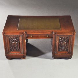 Antieke bureaus / Art Deco bureau met groen ingelegd schrijfblad ca. 1910 (No.172601)