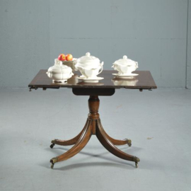 Antieke tafel / Tripple pedestal D-end table ca. 1880,  max. 14 personen mahonie (No.412514)