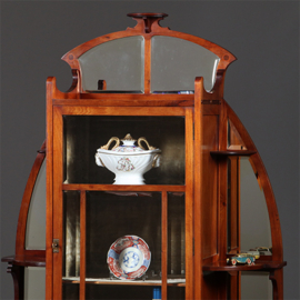 Jugendstil vitrine Allan en Co Rotterdam ca 1890 mahonie (No.922800)