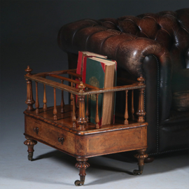 Wortelnoten Canterbury met lade gesig Gillow brons beslag en inlegwerk ca. 1850 (No.283005)#