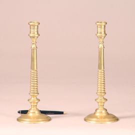 Antieke kandelaren  / Stel van 2 hoge elegante candlesticks Engeland  ca 1800 (No.900815.S)