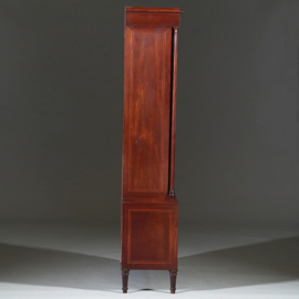 Franse Vitrine met lade en gesloten deurtje prachtig ingelegd verstelbare planken ca. 1875 (No.270110)