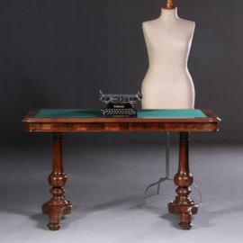 Antieke bureaus / Palissander schrijftafel / sofatafel / wandtafel ca. 1840 met groen laken (No.702542)