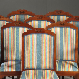 Antieke stoelen / stel van 4 zeer  comfortabele en zware mahonie Art Deco stoelen  ca. 1910 Hollands  (No.302741)