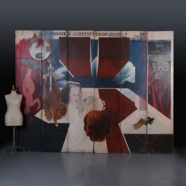 Rotterdamse geschiedenis Reusachtig Schilderij; Periact (6 delen-3 voorstellingen). Geschilderd in 1988 voor café-restaurant Floor in Rotterdam het theatercafé naast de nieuwe Rotterdamse Schouwburg. [No.491644)