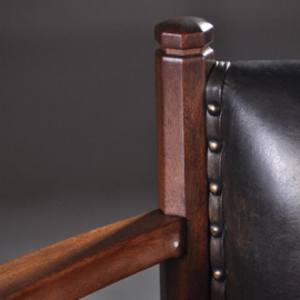 Antieke stoelen / stel van 2 Hollandse bureaustoelen / armstoelen ca. 1900 (No.791223)