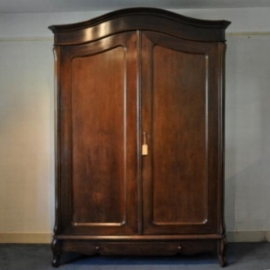 Antieke kast / Hollandse donker mahonie 2-deurskast ca. 1875 met prachtig interieur (No.640645)