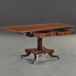 Antieke bijzettafels / Schrijftafels / Mahonie pembroke table ca. 1850 met 2 laden. (No.272156)