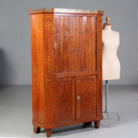 Antieke kast / Secretaire / escritoire / Drankkabinet / in satijnhout ca. 1790 jalousiedeur (No.641553)