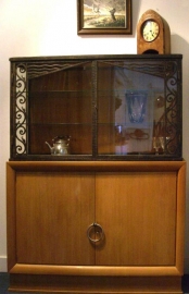 Antieke kast / Art deco vitrinekast (No.7792)