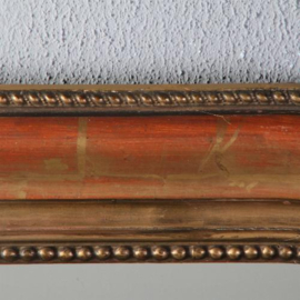Antieke spiegels / Goud- en roodkleurige schouwspiegel ±1870 Frankrijk (No.842565)