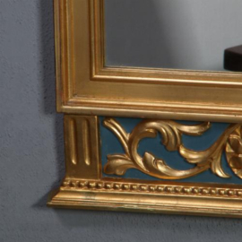 Antieke spiegels /  Zweedse spiegel in goud en blauw Gustavian stijl ca. 1950 (No.782321)