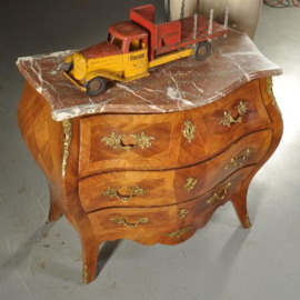 Antieke kast / Gebombeerde commode in notenhouten met brons ca. 1925 (No.502853)