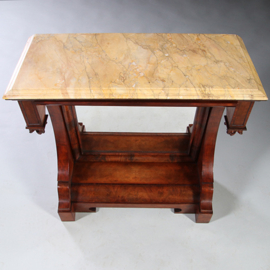 Smalle Trumeau met verdekte lade en spiegel ca 1840 mahonie (No. 991960)