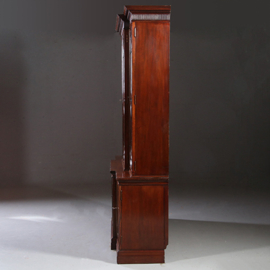 Antieke kasten / Engelse Break front Bibliotheekkast in mahonie ca 1915 met tirettes (No.871131)