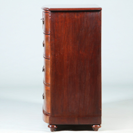Bow front commode met oplopende lade bloemmahonie ca 1825 (No.280315)
