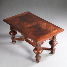 Antieke tafel / Robuuste Palissander bolpoottafel / werktafel neorenaissance ca. 1840 (No.630944)