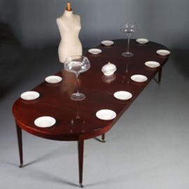 Antieke tafel / Hollandse coulissentafel in mahonie ca. 1800 voor 12/14 personen (No.571511)