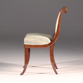 Antieke stoelen / Stel van 6 Empire eetkamerstoelen ca 1800 incl stoffering naar wens (No.901245)