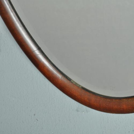 Antieke spiegels / Notenhouten spiegellijst met facet geslepen spiegel Ca. 1900 Engeland (No.521412)
