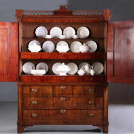 Antieke kast / Hollands Directoire kabinet  ca. 1810 met messing biezen (No.671936)