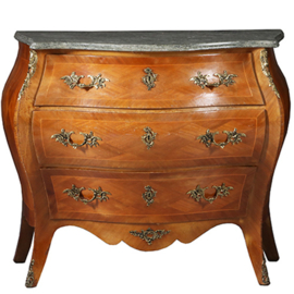 Gebombeerde commode met rijk inlegwerk ca 1920 Rococo stijl (No.9418115)