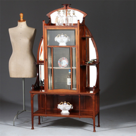 Jugendstil vitrine Allan en Co Rotterdam ca 1890 mahonie (No.922800)