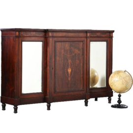 Antieke kast / Ingelegde palissander credenza 2 spiegeldeuren en een paneeldeur ca. 1870 (No.662722)