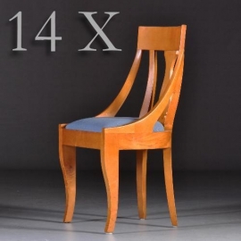 Antieke stoelen / 14 Stoelen in mahonie ca. 1950 Empire stijl incl. bekleding naar wens (No.841001)