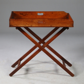 Mahoniehouten Butlertray op inklapbare standaard 1880 (No.272105)