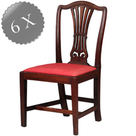 6 antieke stoelen nieuwe stof naar keus Engeland Georian stijl ca 1890 (No.911875)