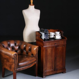 Antieke kast / Klein Hollands waskastje óf Nespresso-kastje ca. 1840 met wasdoek ingelegd (No.522362)