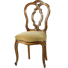 Antieke stoelen / Stel van 6 Hollandse Willem III stoelen ca. 1870 noten deels zwart.  (No.111954)