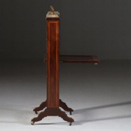 Antieke bureaus / Geheim bureautje / Haardscherm met schrijfblad en inktpot ca. 1875 rijk ingelegd (No.782766)