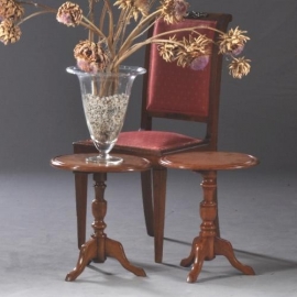 Antieke bijzettafels / wijntafels / Stel van 2 identieke jaren '30 salontafeltjes notenhout (No.812057)