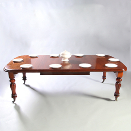 Engelse mahonie wind out table ca 1870 met slinger en twee bladen tot 2,40 m(No.951435)